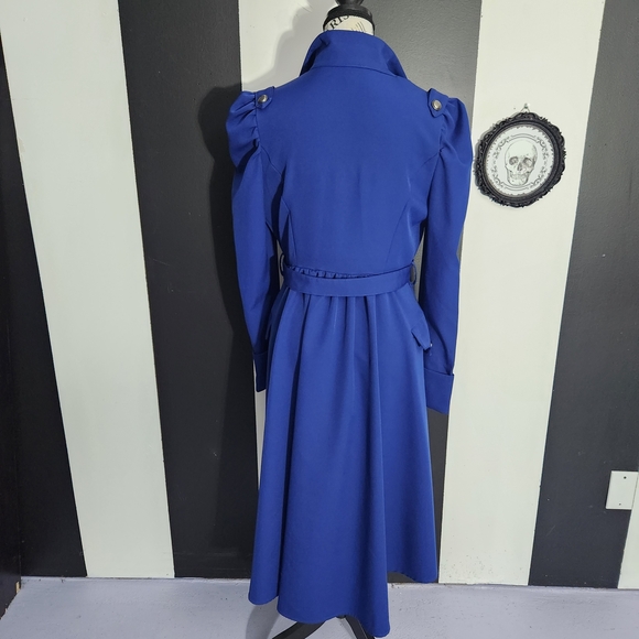 Cider Royal Blue Trench Coat - Picture 5 of 6